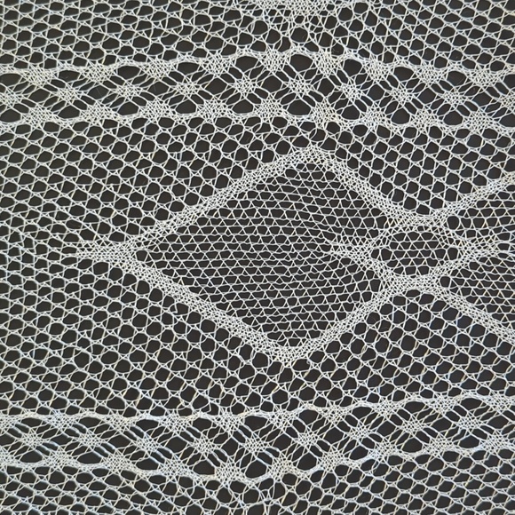 Fishnet Open Weave Long Fringed Scarf Wrap White 27" x 61" Formal Wedding - Picture 12 of 15